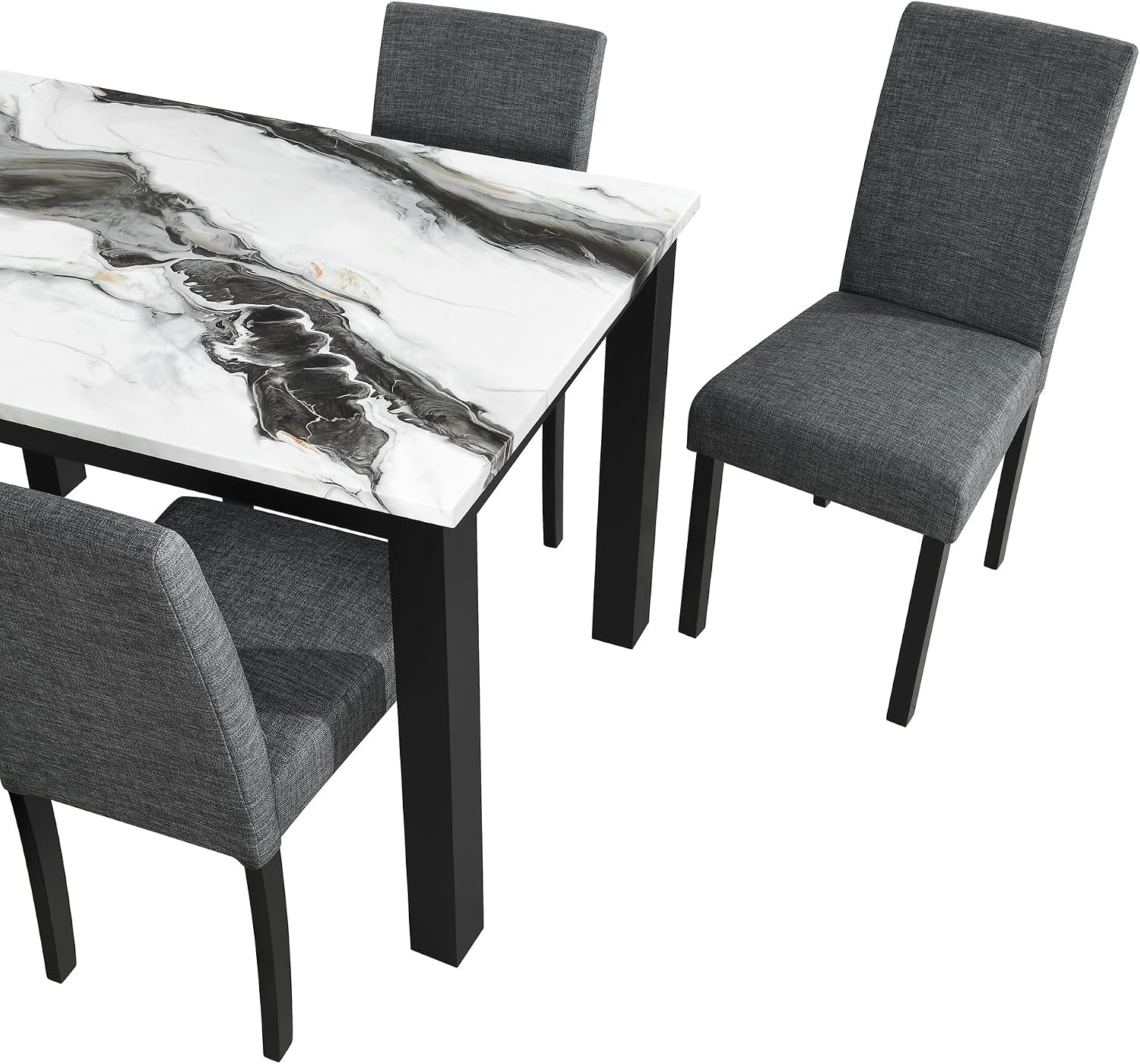D8032DT Panda Dining Table and D9026DC Black Chair Set
