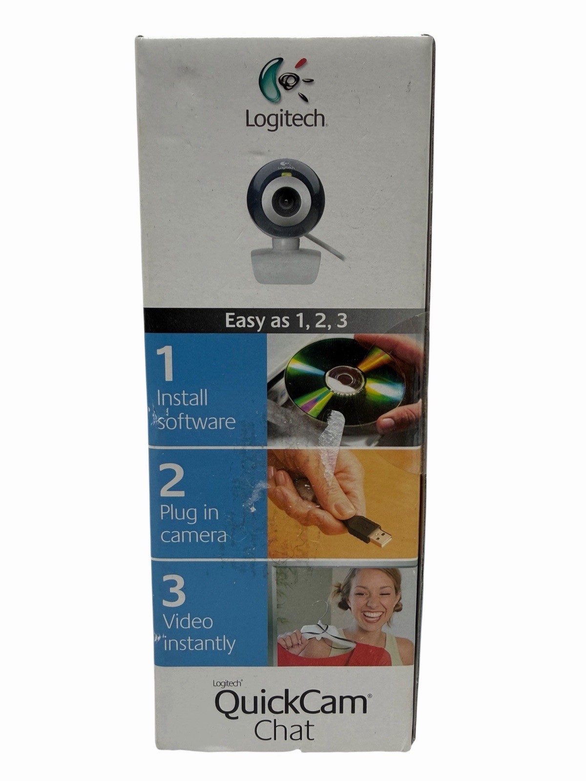 Logitech QuickCam Chat USB Webcam w/ Headset New Open Box Windows XP Vista PC