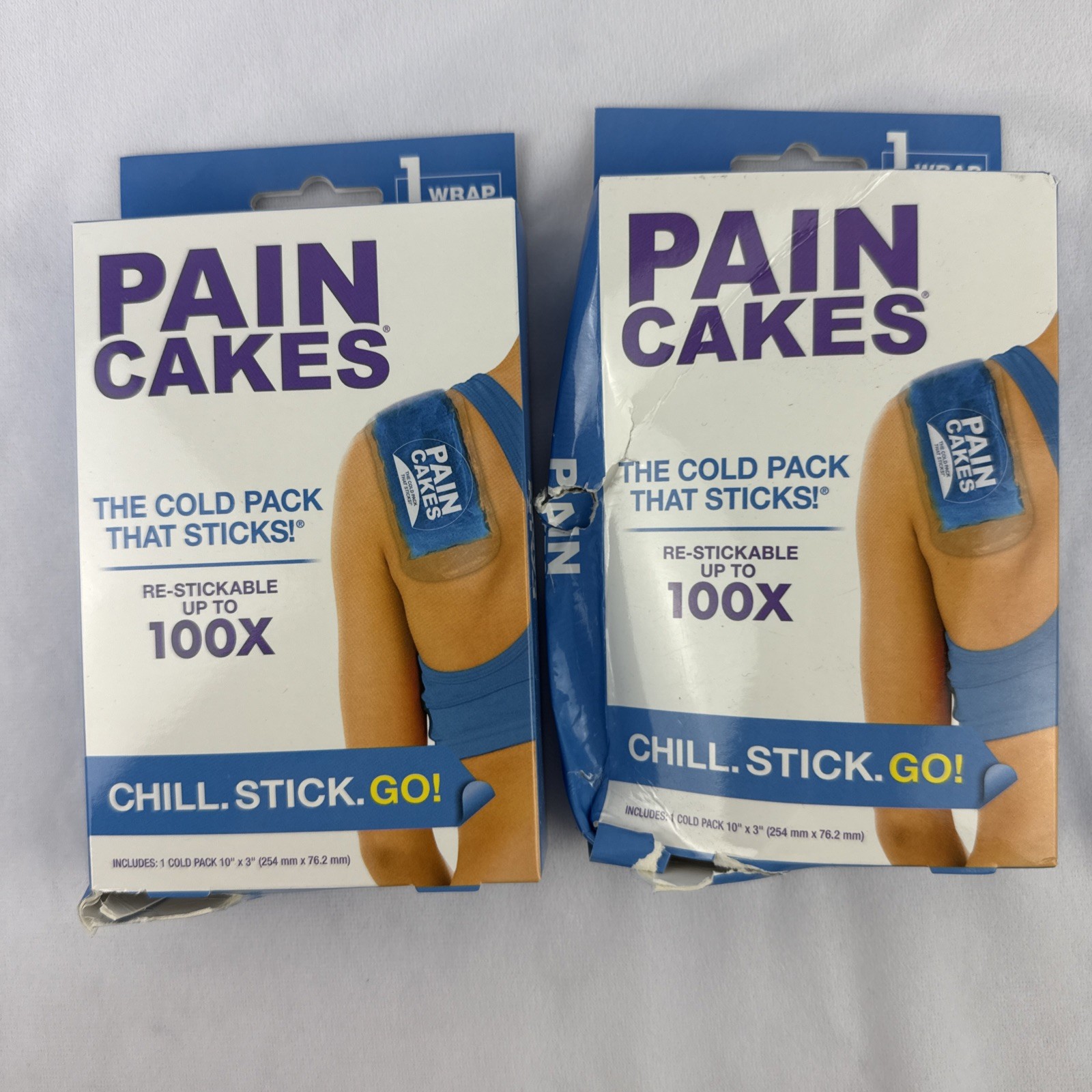 Lot Of 2 Pain Cakes Cold Pack Wrap New Damaged Box