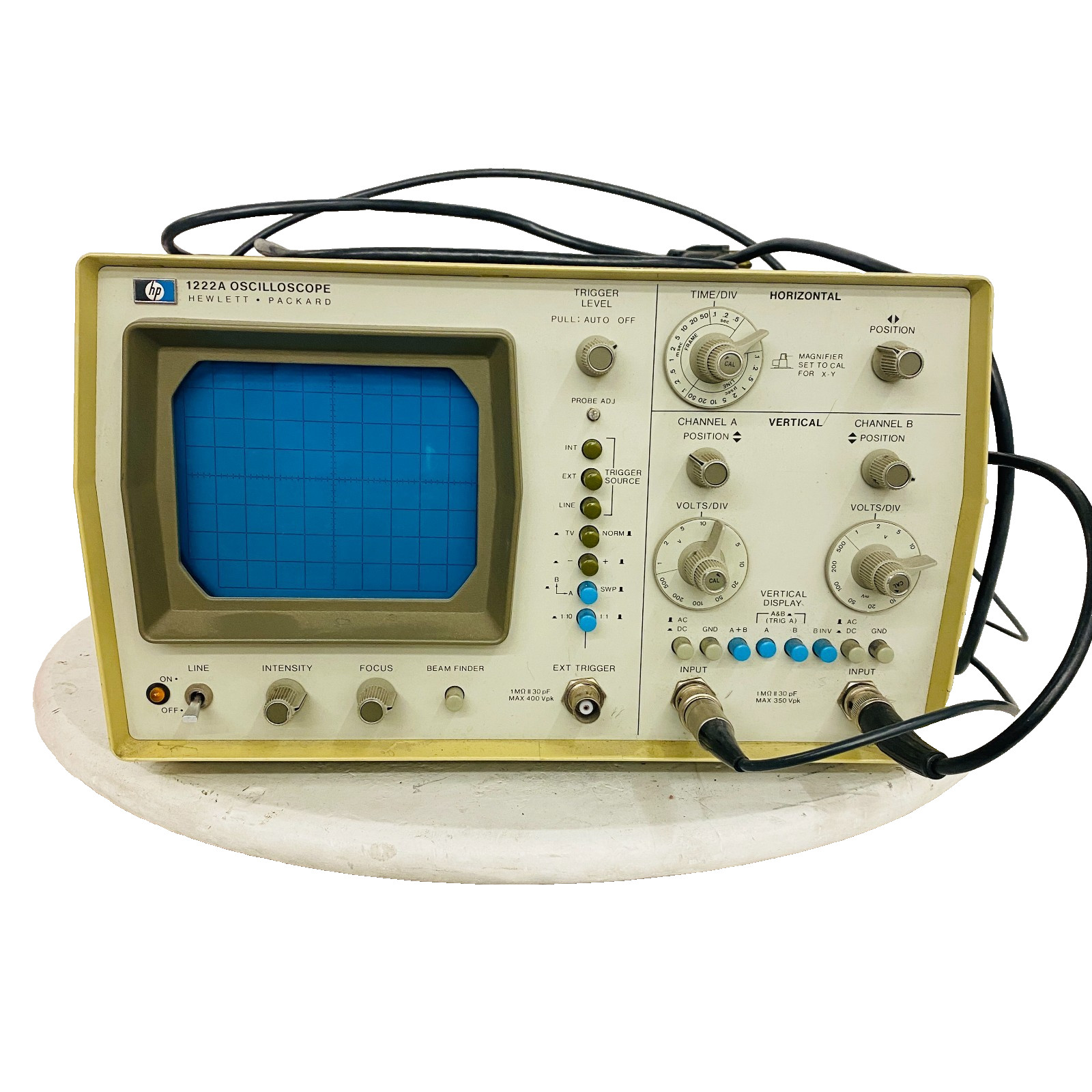 Hewlett Packard HP 1222A Analog Oscilloscope Dual Channel 15 MHz , Tested