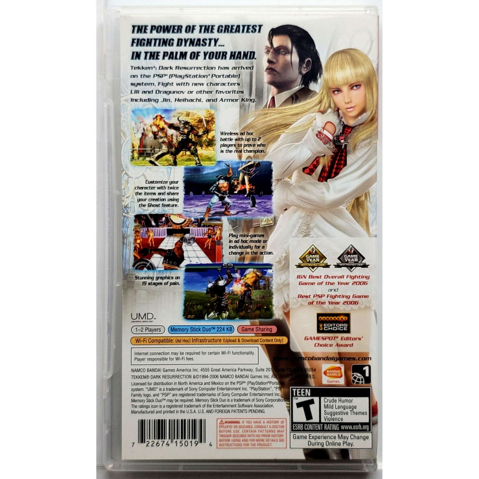 Box, No Game - Tekken Dark Resurrection Greatest Hits - Playstation Portable PSP