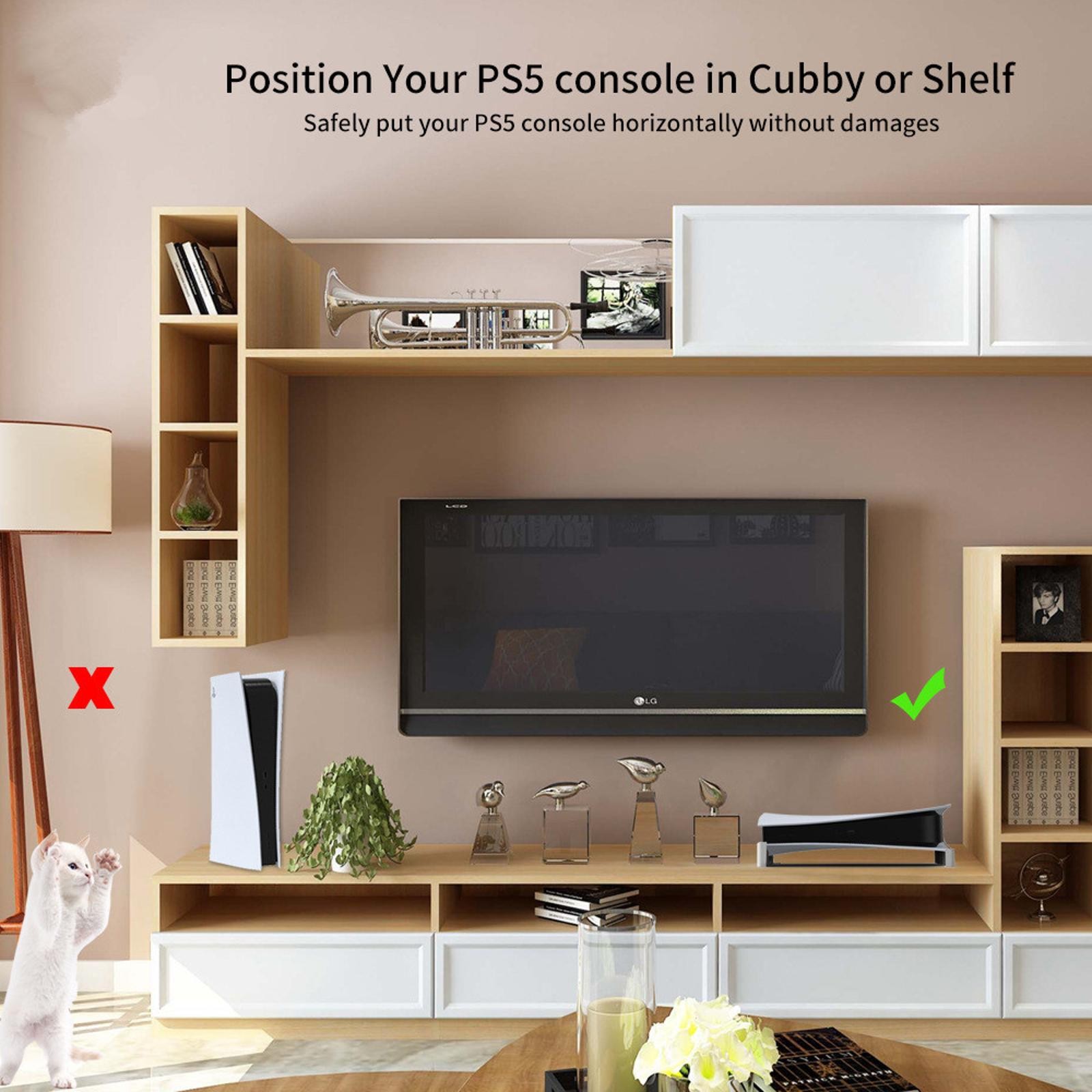 Horizontal Storage Rack Non-Slip Holder Cooling Stand Bracket For PS5 Console B