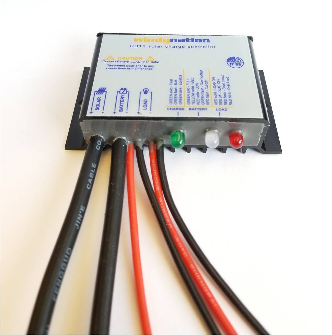 WindyNation Waterproof 10A 12V 24V Solar Charge Controller w LED Indicators