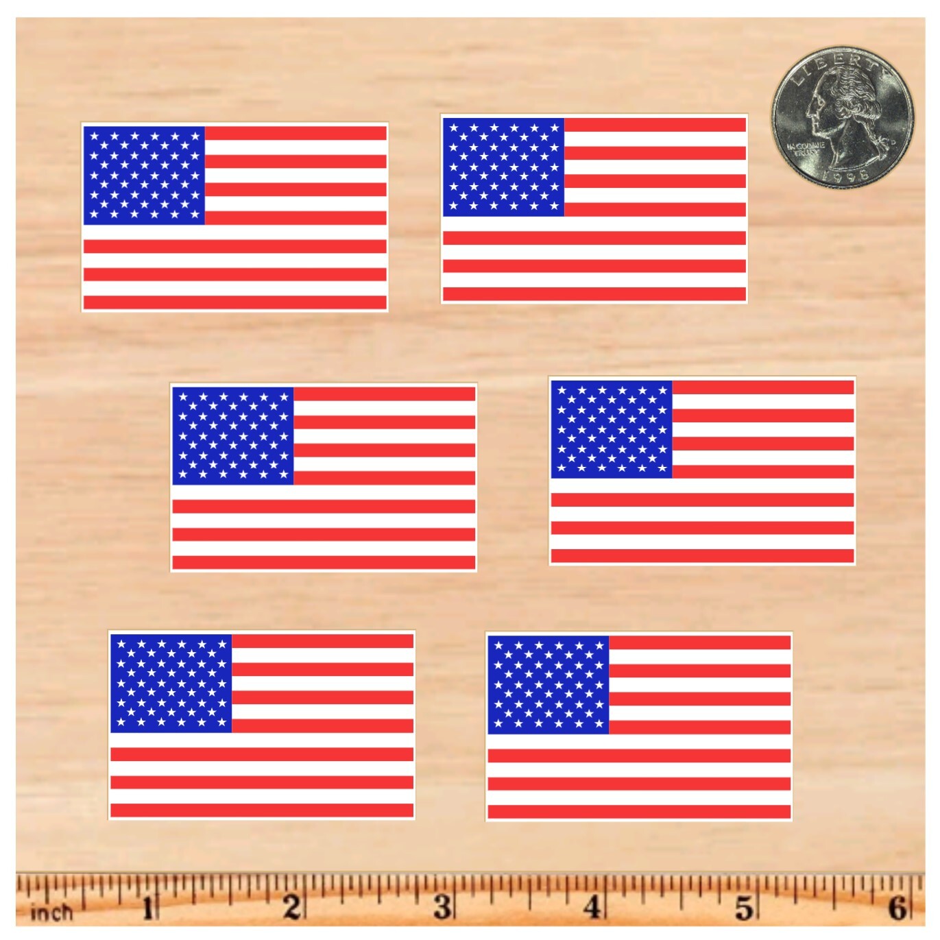 American Flag Sticker Stickers 2" (2-pack, 4-pack, 6-pack, or 12-pack) USA FLAGS