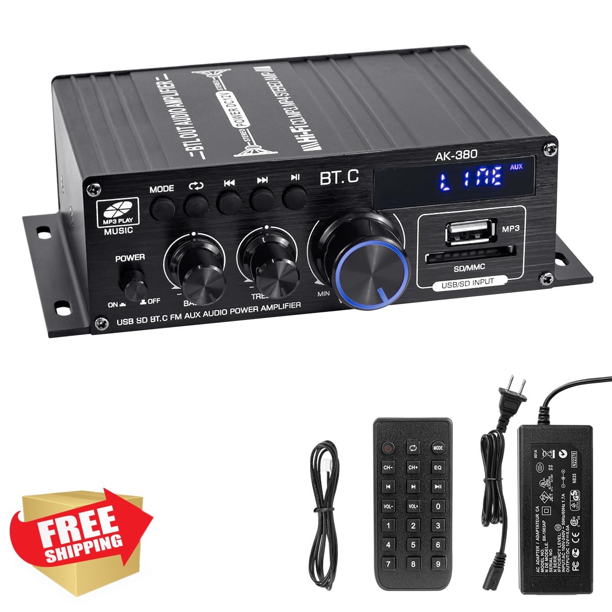 Hosyond AK-380 Bluetooth 5.0 Amp 400W+400W