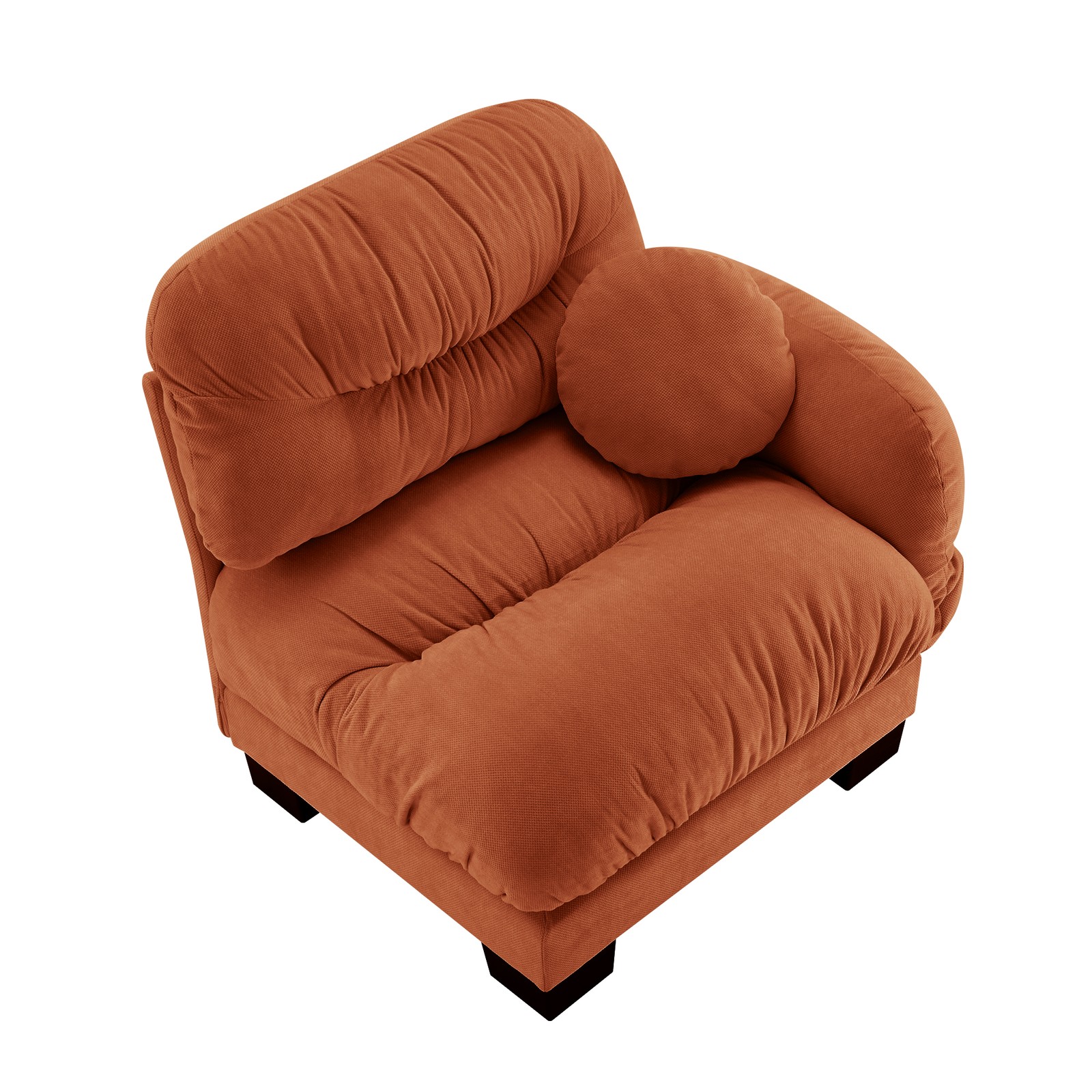 Flora Sofa RSF Chenille 1-Seat Sofa in Orange