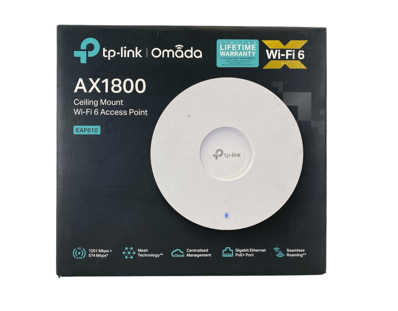 TP-Link Omada EAP610 AX1800 WiFi 6 Ceiling Mount Access Point PoE+ Dual Band