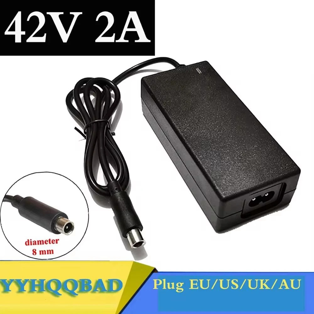 42V 2A Battery Charger for 36V Li-ion Battery 10S 18650 pack Connector RCA 8MM P