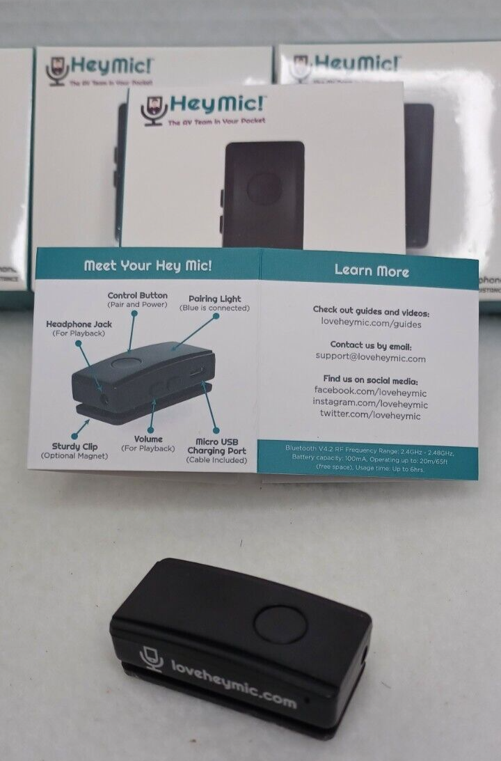 Hey Mic! Bluetooth Microphone: iPhone, Android, PC Mac Audio/Video Record - READ