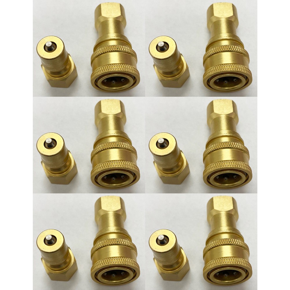 Carpet Cleaning Brass QD Portable 1/4 Inch Coupler 6 Sets, Brass Import 20251215