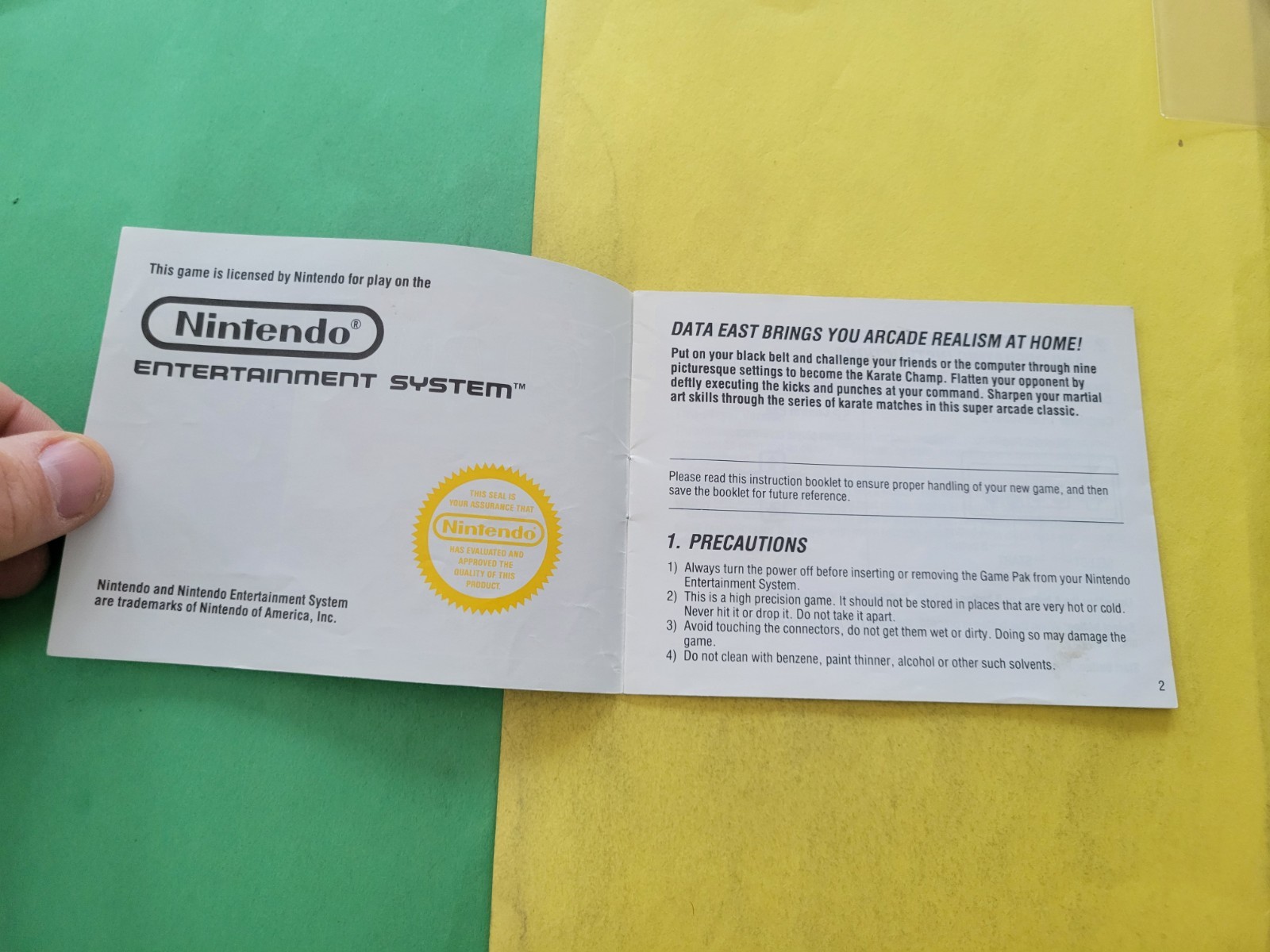 Karate Champ Nintendo NES Manual Only ~ Instruction Booklet