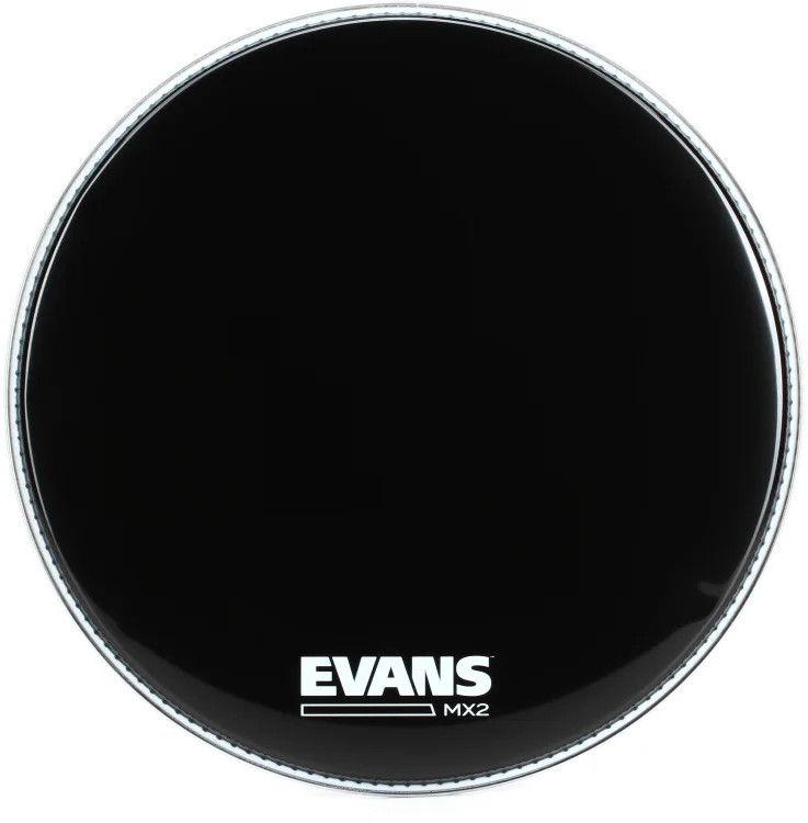 Evans MX2 Black Marching Bass Drumhead - 16 inch