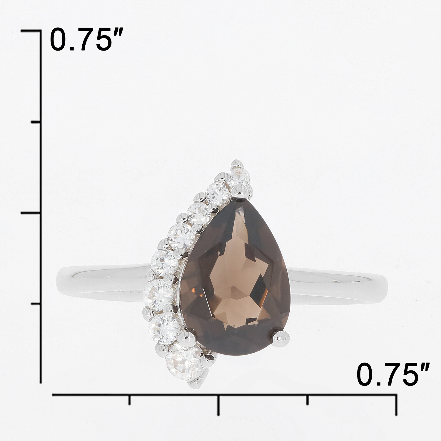Sterling Silver Semi Mount Ring Setting Pear PE 10X7mm Topaz