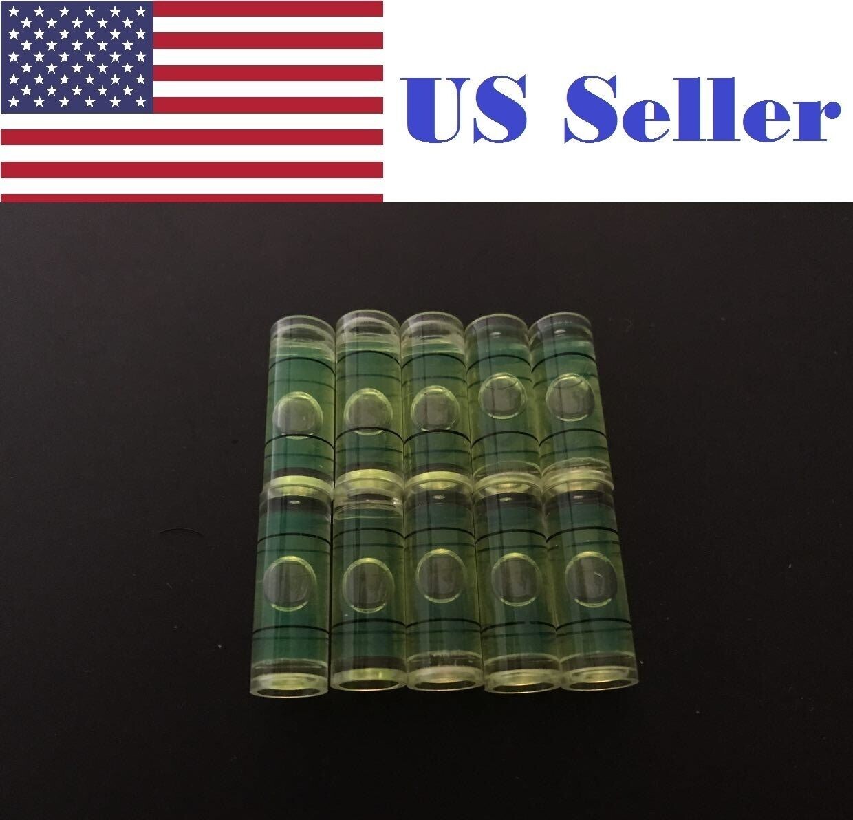 10 PCs Acrylic Tube Bubble Spirit Level Vial Measuring Instrument D 8mm L 22mm
