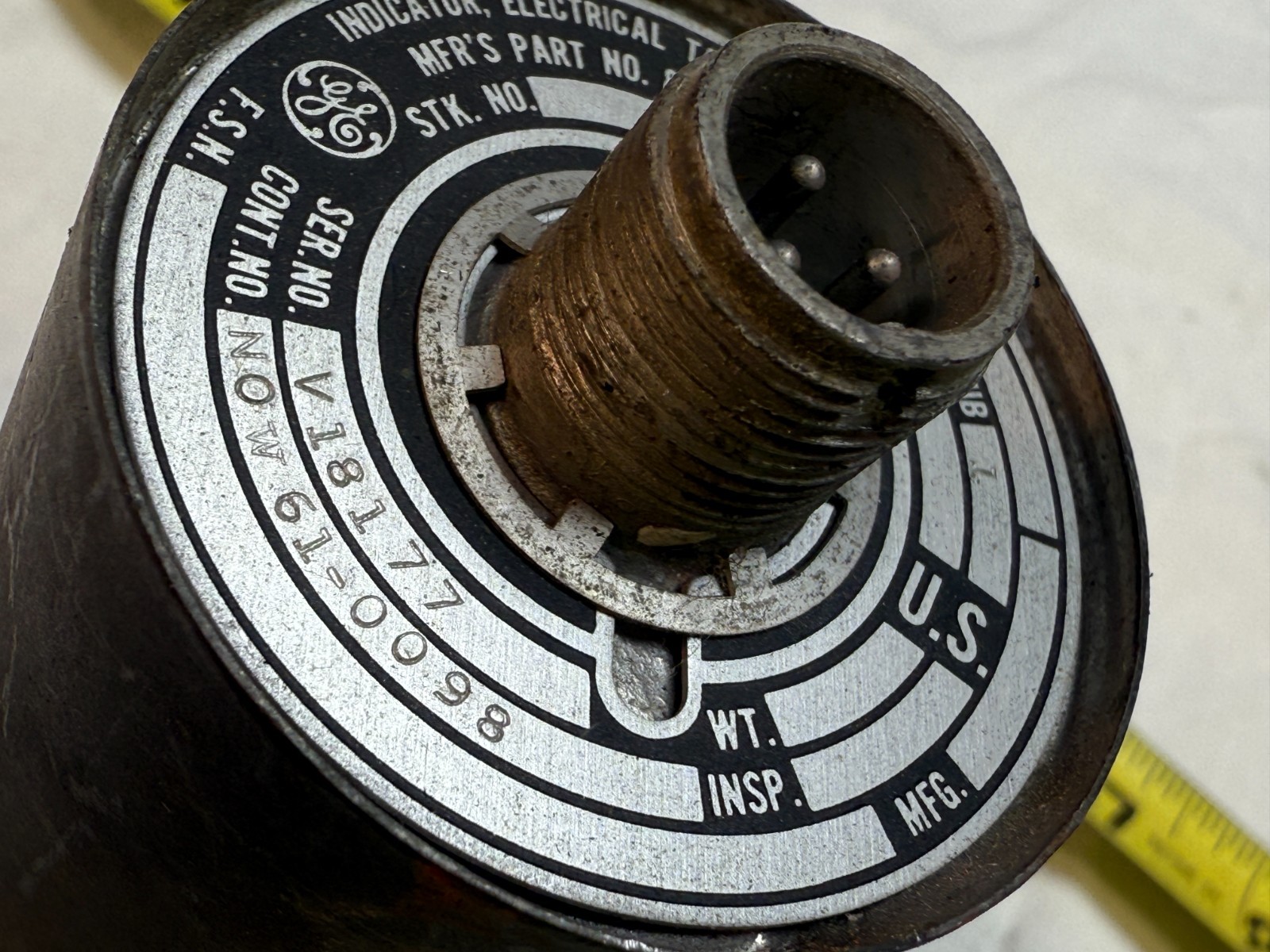 GE Tachometer Indicator 8DJ81-BAC 2000 RPM 1961