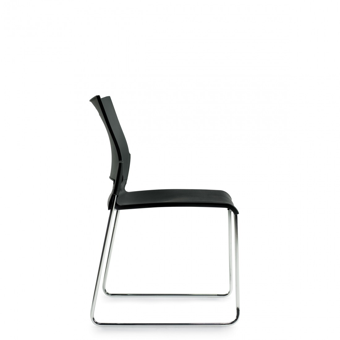 OTG Armless Stack Pantry Kitchen Guest Chair OTG11310B (Qty of 2) Black Plastic