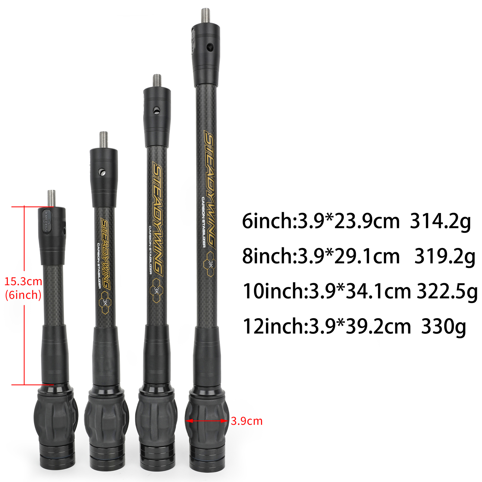 US Archery Compound Bow Stabilizer Carbon Balance Bar Silencer Dampener Target
