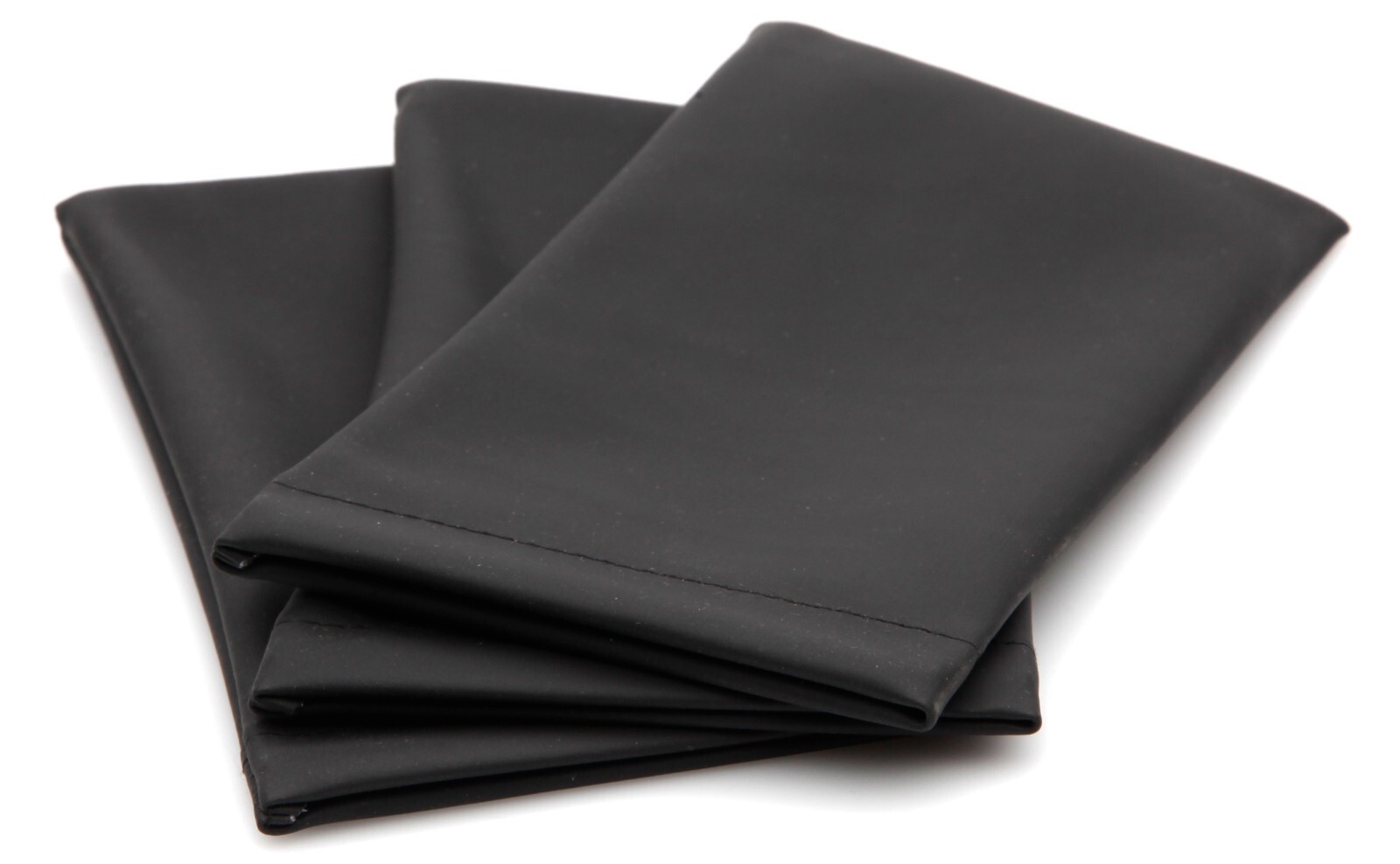 NEW Lot of 3 Soft Eyeglasses Glasses Case Pouch Black Cleaning Cloth 170x88mm