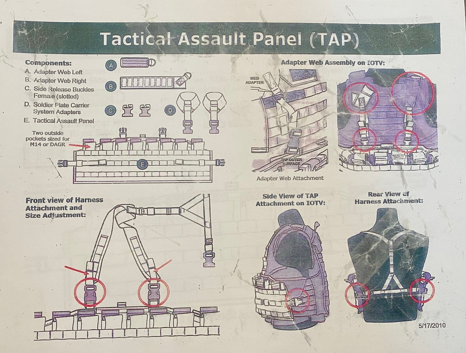 US Army Tactical Assault Panel Chest Rig TAP Complete OCP