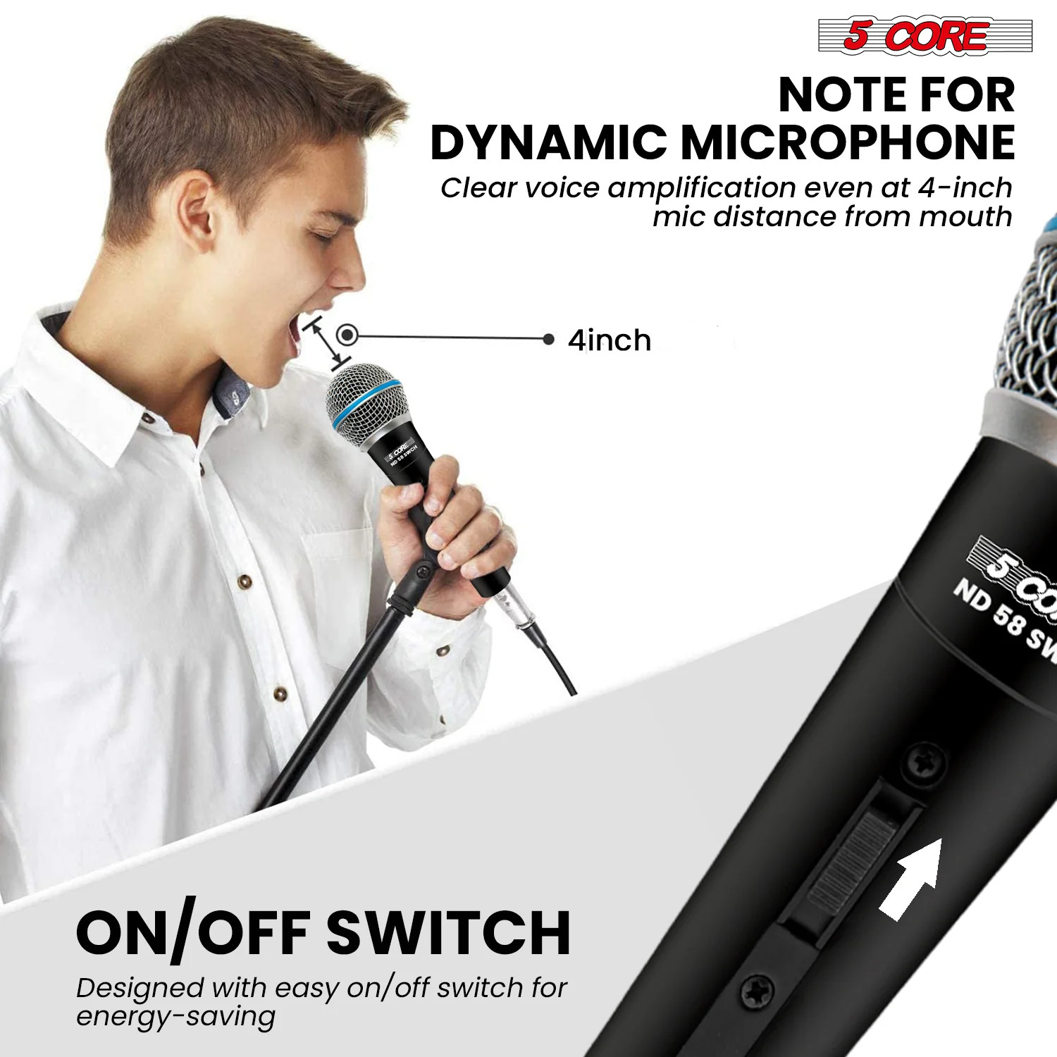 5 Core Professional Dynamic Karaoke Singing Microphone XLR Wired Microfono
