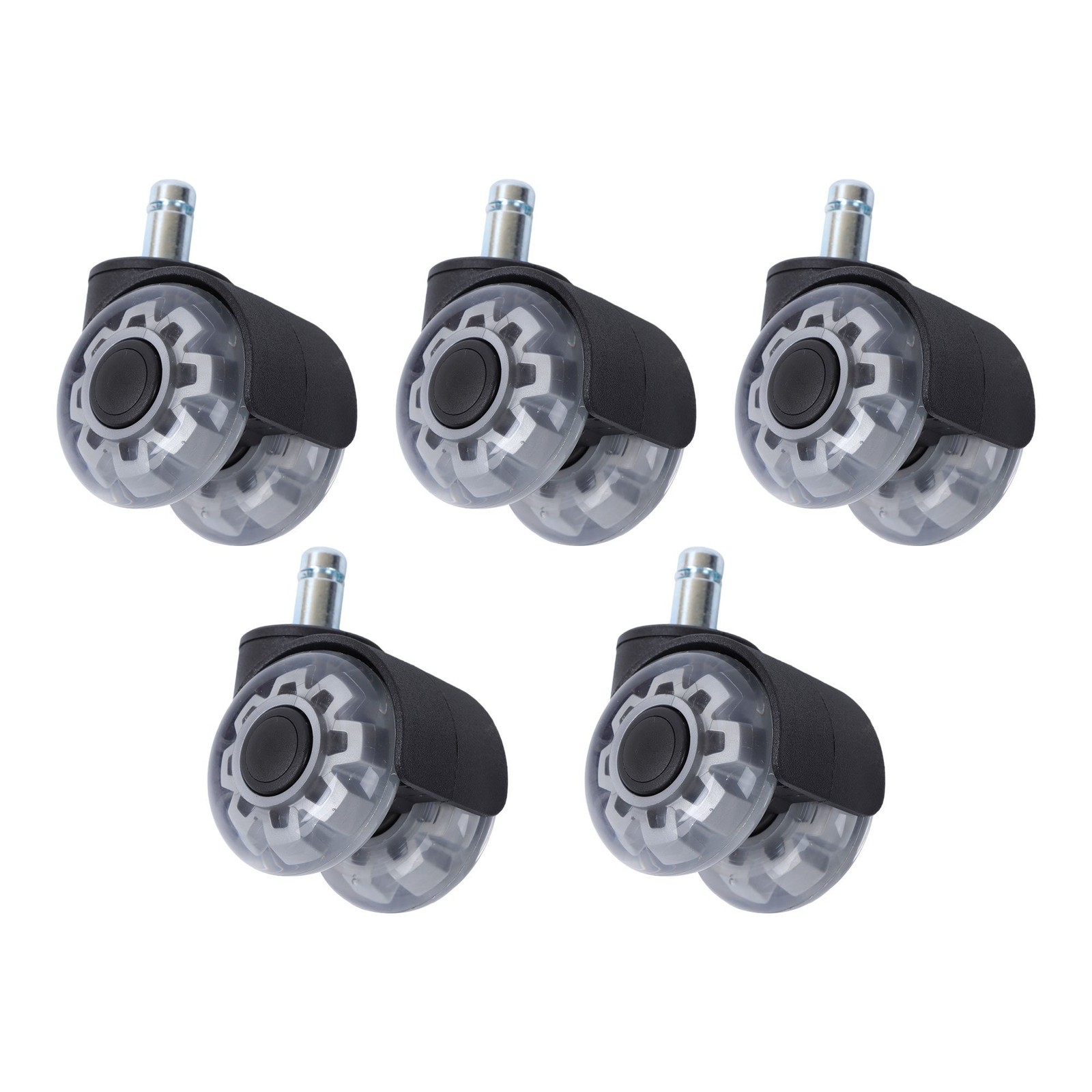 5 Pack 2 Inch With 360° Steering Wheels Office Chair Rubber Caster Wheels