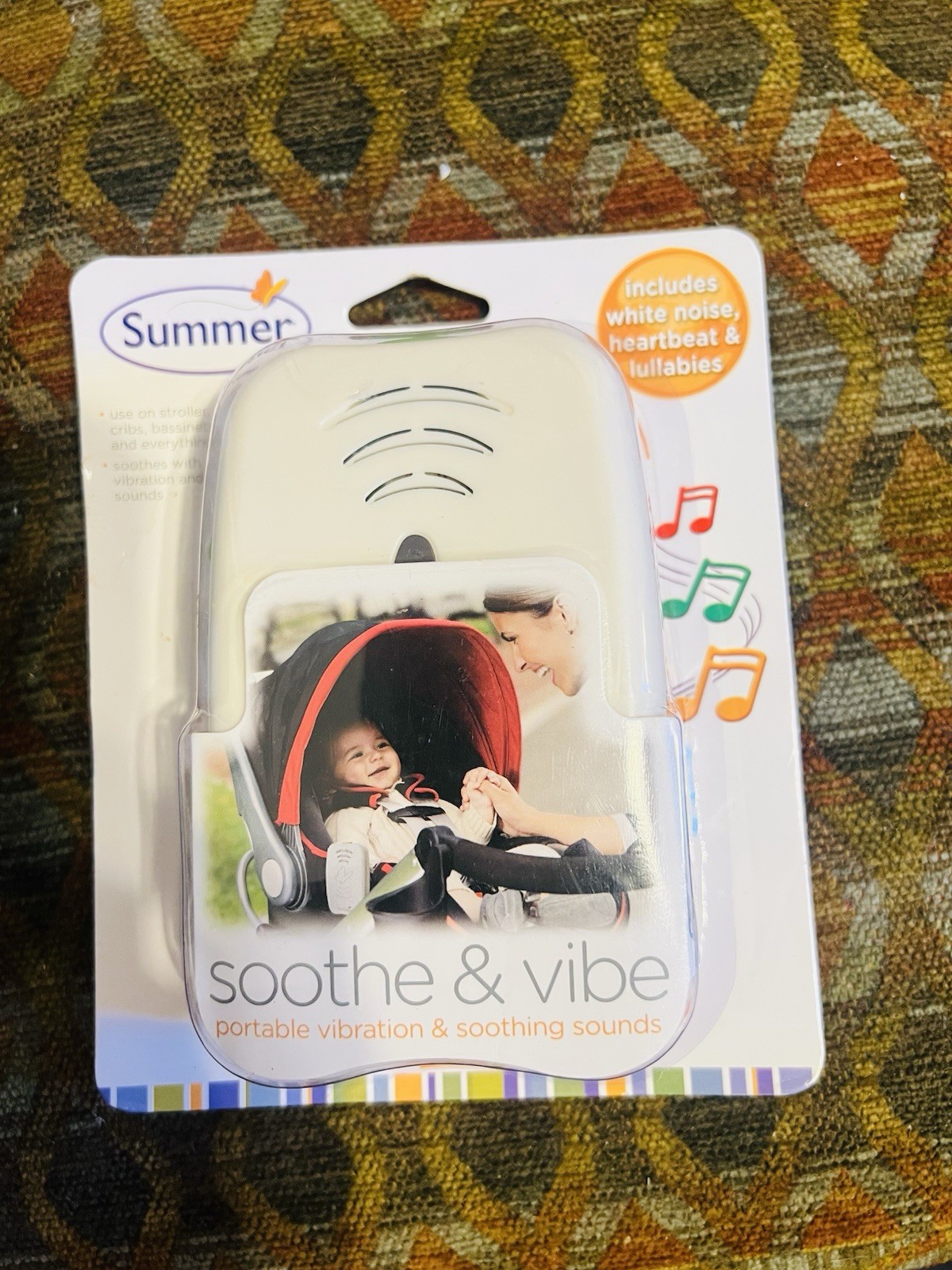 Summer Infant Soothe & Vibe Portable Vibration Sound Machine Baby Stroller NIP
