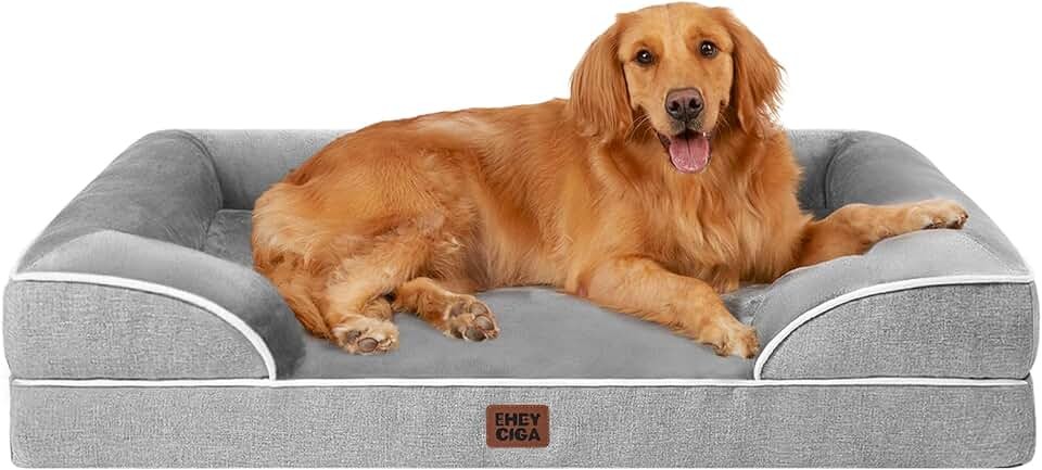 EHEYCIGA Orthopedic Dog Beds Large Sized Dog, Waterproof Memory Foam Pet Bed ...