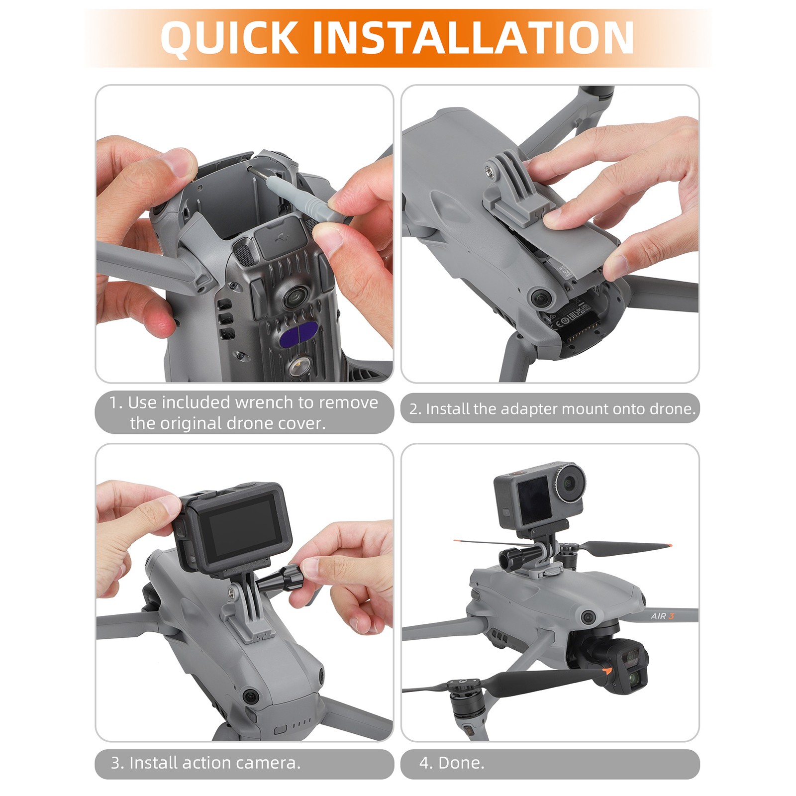 1 PC Action Camera Holder Expansion Connection Bracket For DJI Air 3 Accessories