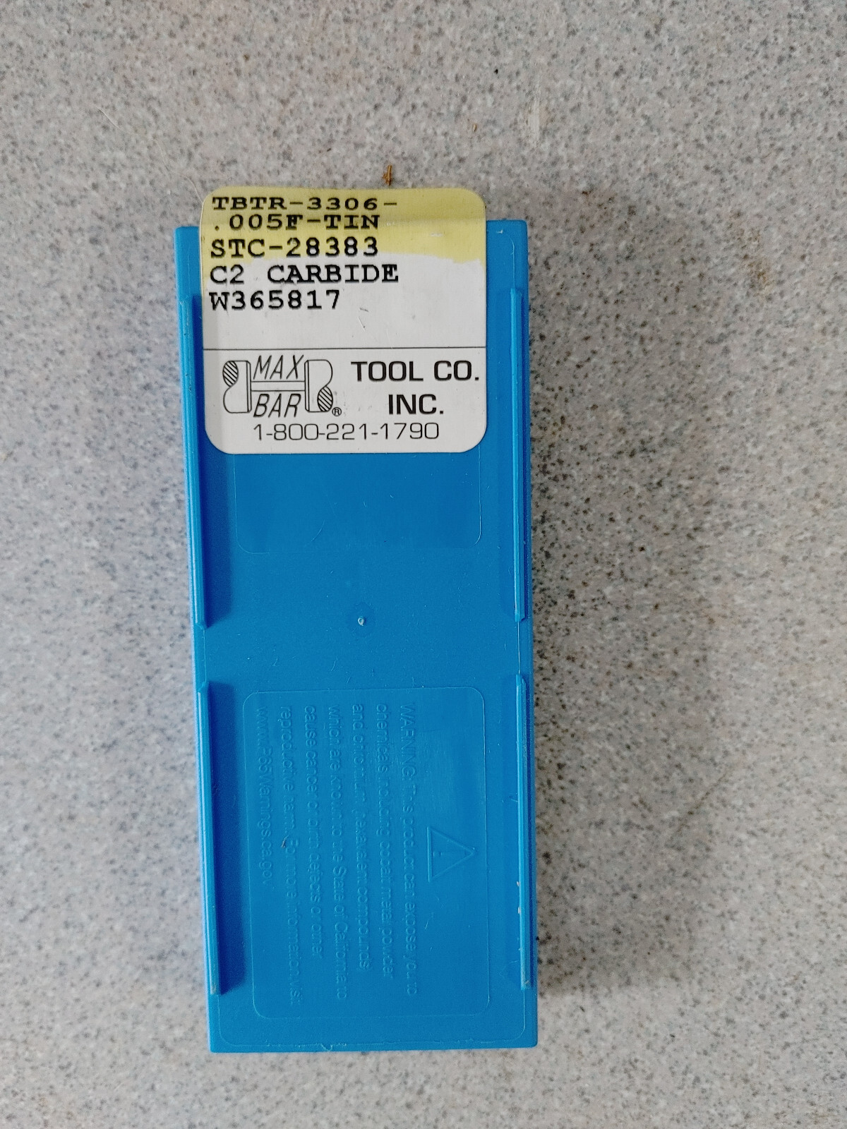 Max Bar Tooling Inserts TBTR-3306 - .005F-TIN STC-28383 C2 Carbide W365817 (GEE)