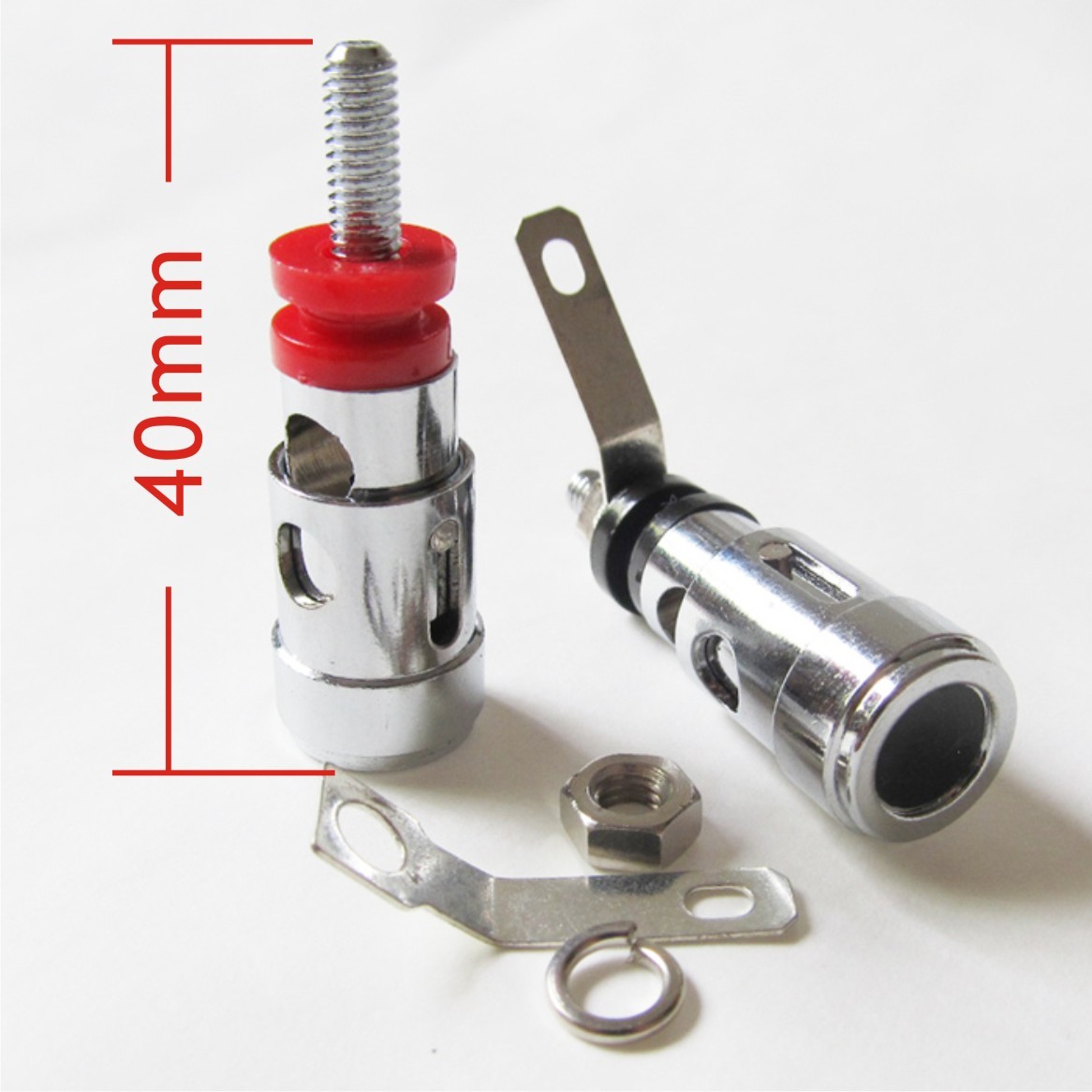 1 pair Spring Loaded Type Speaker AMP Terminal Binding Post Nickel Plated R+B