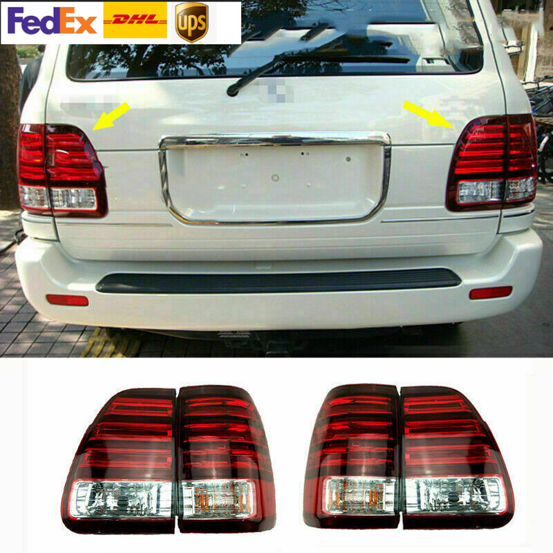 Left+Right Rear Brake Lamps LED Tail Lights For Lexus LX470 1998 1999 2000-2002