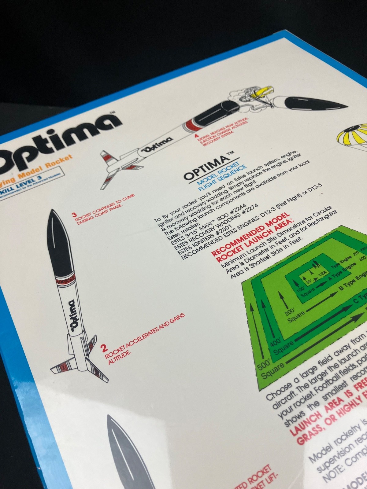 Estes 1st Issue Optima #2035 Flying Model Rocket Kit In Shrink Wrap - Pristine