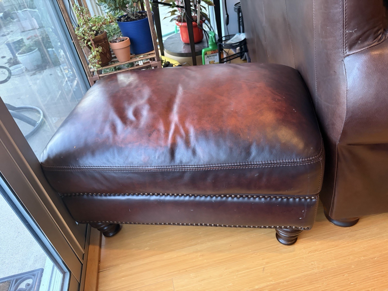 2 Piece Brown Couch With Ottoman