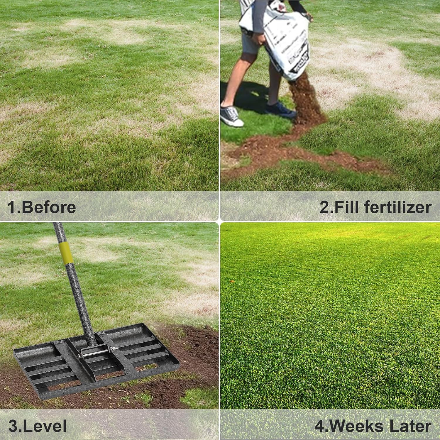 Lawn Leveling Rake | Levelawn Tool | Level Soil or Dirt Ground Surfaces Easily |
