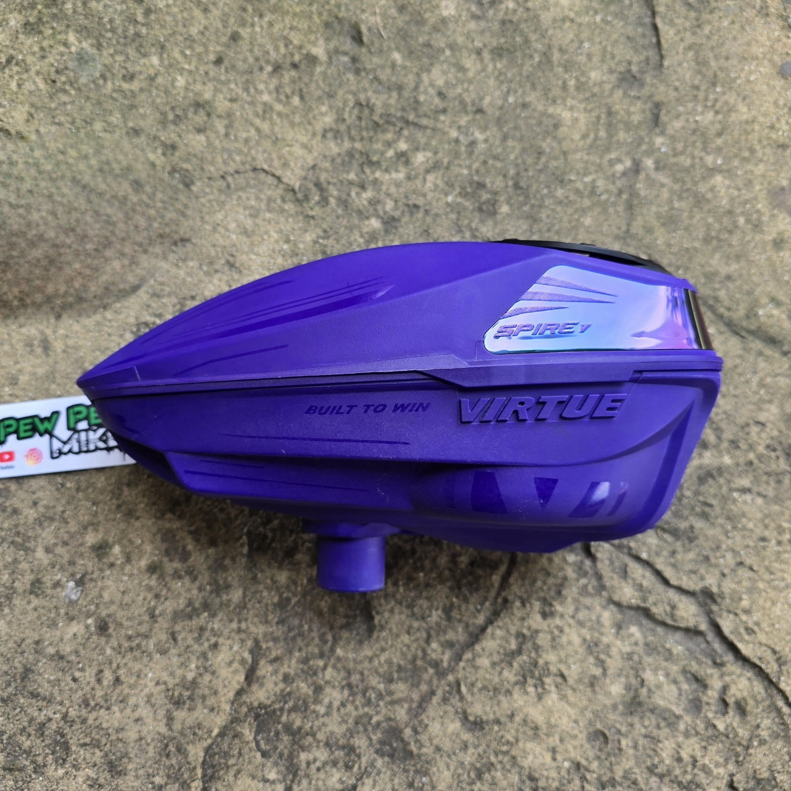 Virtue Spire V Paintball Hopper Purple with HK Speedfeed
