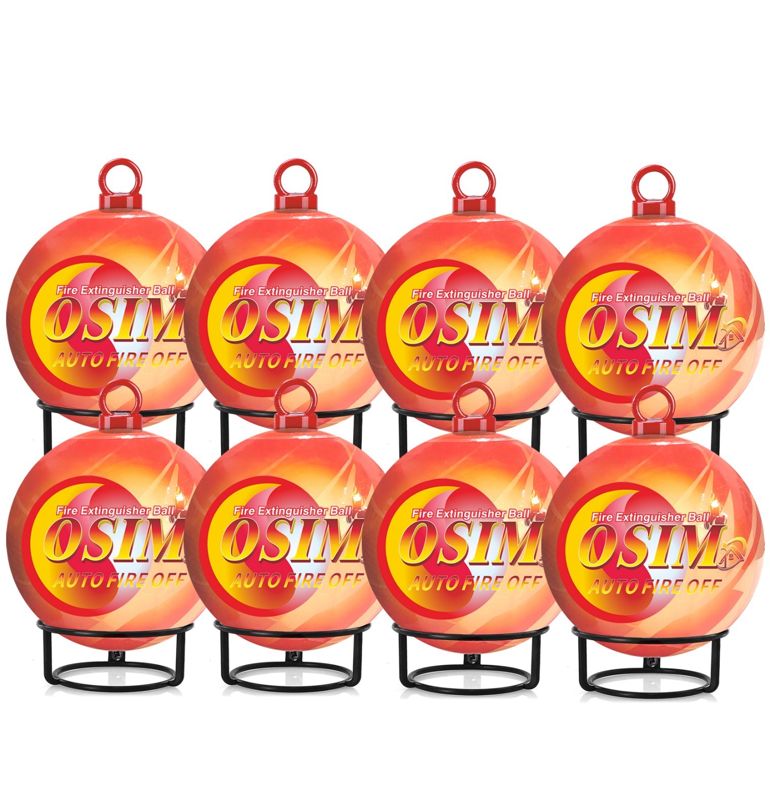 8-Pack Automatic Self-Exciting Fire Extinguisher Ball with Hook and Mount