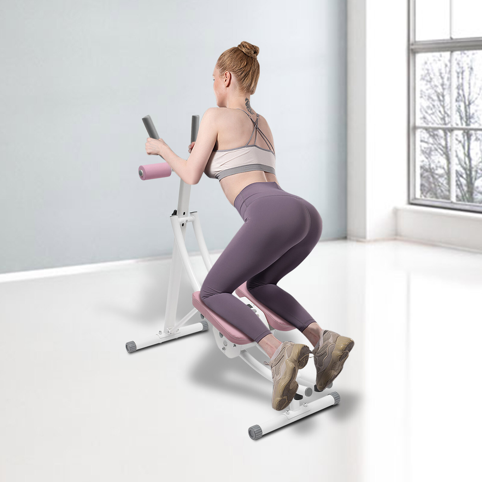Ab Machine Coaster Abdominal Crunch Trainer for Home Gym Core Abdominal Workout