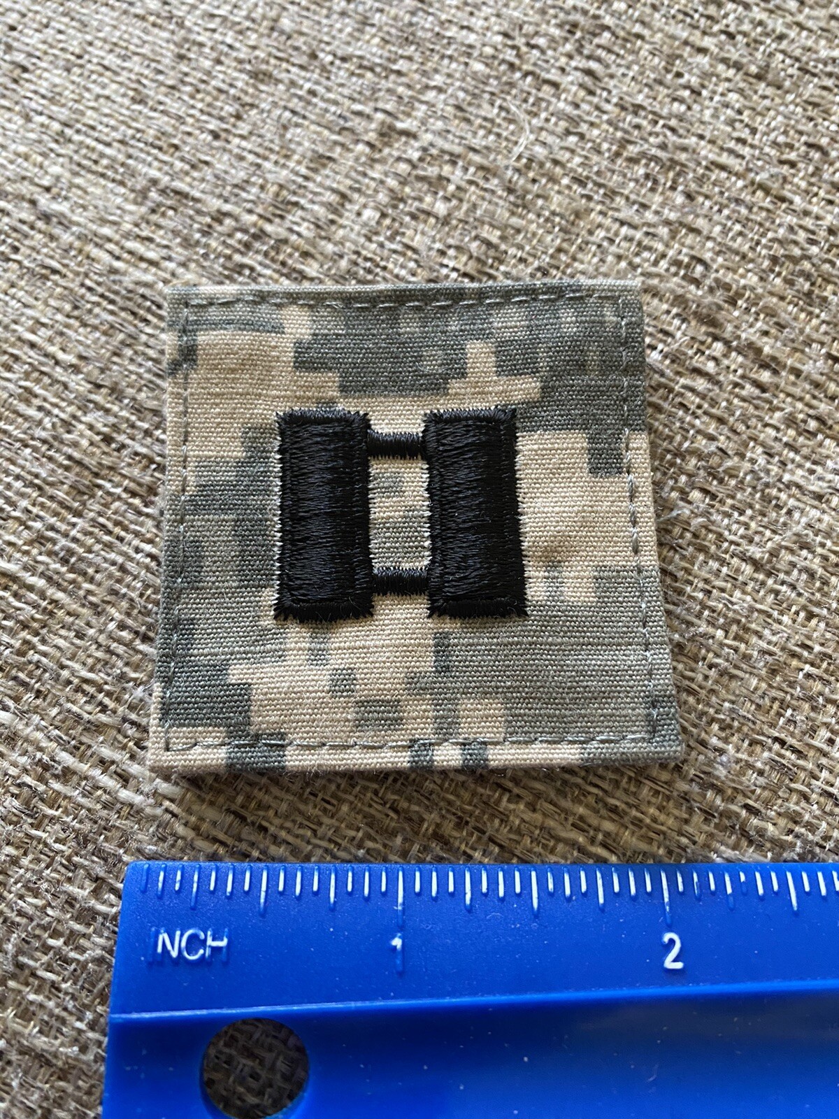 US Army Captain CPT O-3 Rank ACU Hook / Loop Pattern Military Patch INV6271