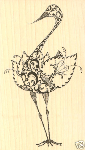 VICTORIAN BIRD Wood Mounted Rubber Stamp Impression Obsession G2088 NEW