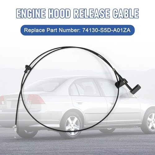 Engine Hood Release Cable Compatible with 2001 2002 2003 2004 2005 Honda Civic