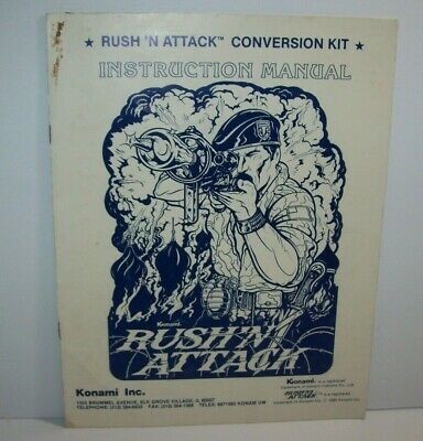 Konami Rush 'N Attack Original Video Arcade Game Instruction Kit Manual 1985