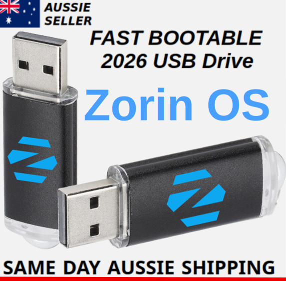 Zorin OS Linux Bootable USB Flash Drive Fast Speed Latest Version Desktop Laptop