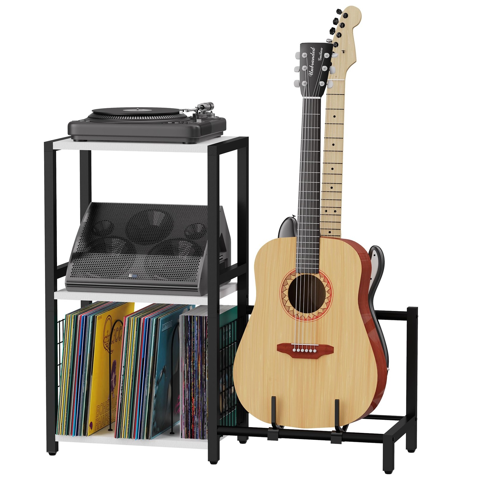 End Table with Guitar 31.5 inches x 11.8 x 27.6 inches, Modern White