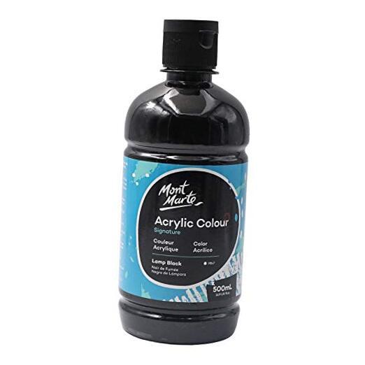 Signature Acrylic Paint, 16.9oz (500ml), Semi 16.9 Fl Oz (Pack of 1) Black