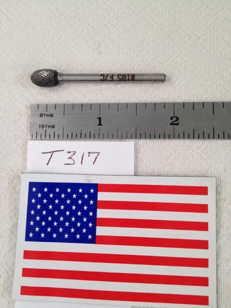 1 NEW FALCON / SGS 1/8" SH CARBIDE BURR. SE-51 DOUBLE CUT. OVAL. FINE CUT (T317)