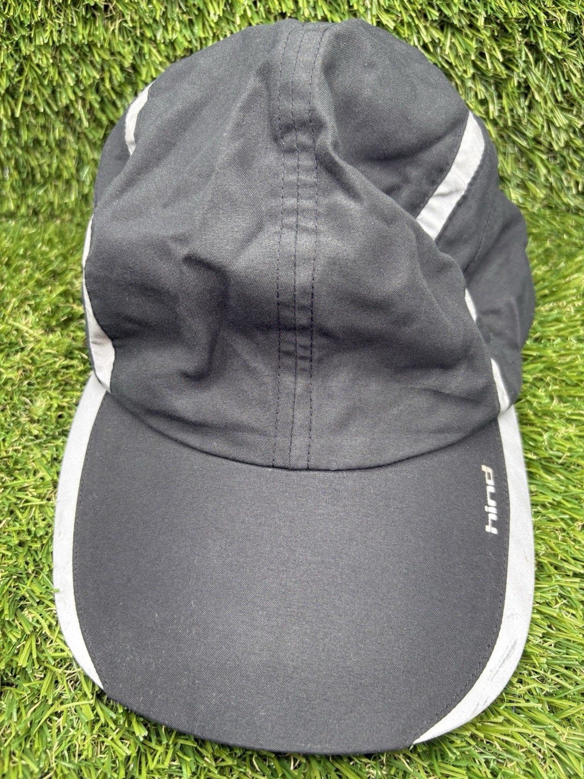 HIND BLACK Vented Running Hat Cap ONE SIZE Adjustable Reflective