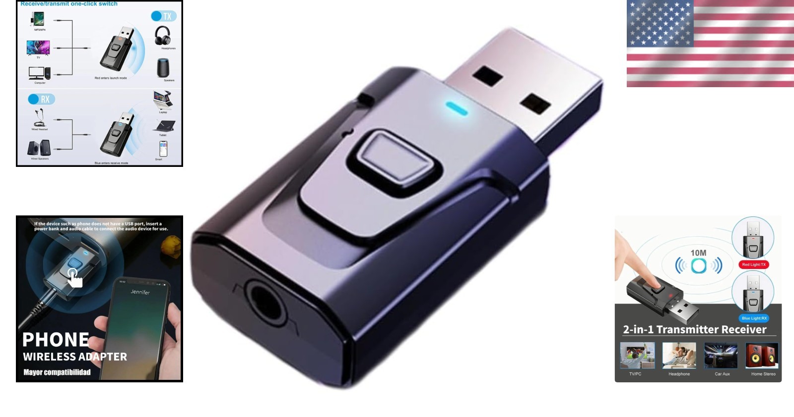 Dual-Mode USB Bluetooth Transmitter: Effortless Audio Streaming for Any Device