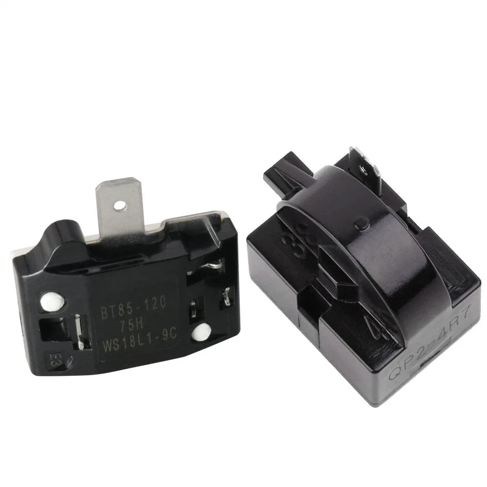 Refrigerator Starter Relay and Overload Protector Kit - QP2-4R7 4.7 Ohm 1...