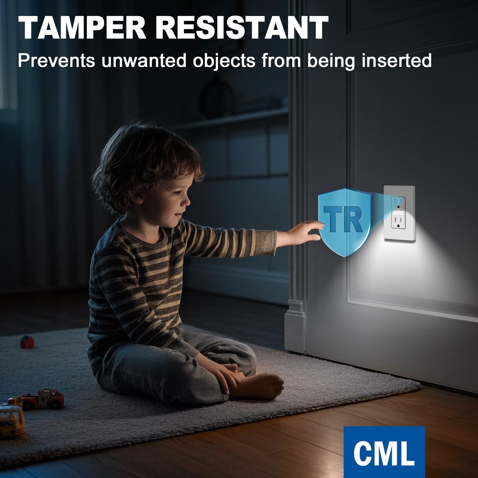 CML 20x 15A Outlet White w/Night Light