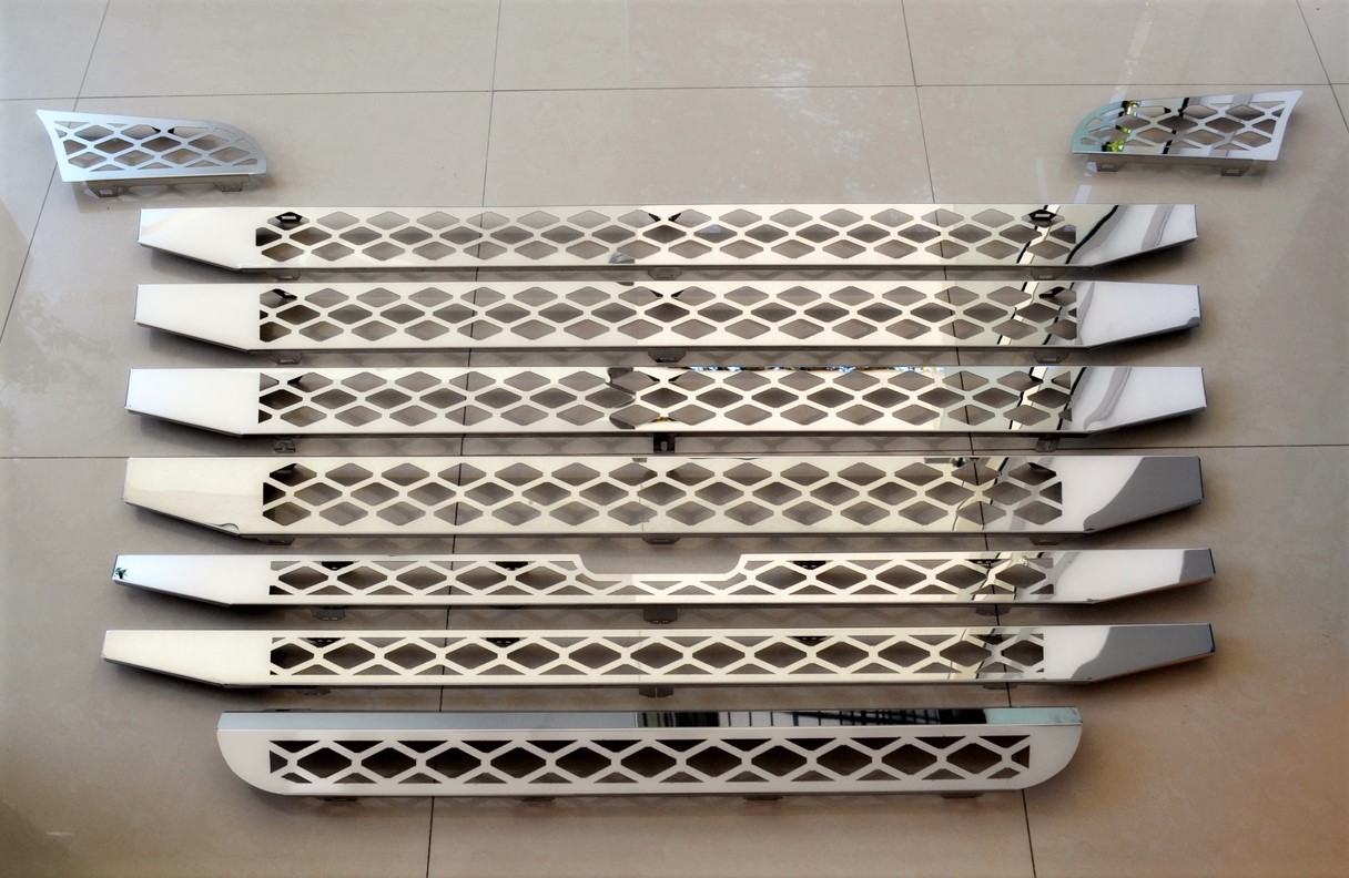 For SCANIA R 2010/16 Front Grill Mesh Cover Polished Stainless Steel 9 pcs